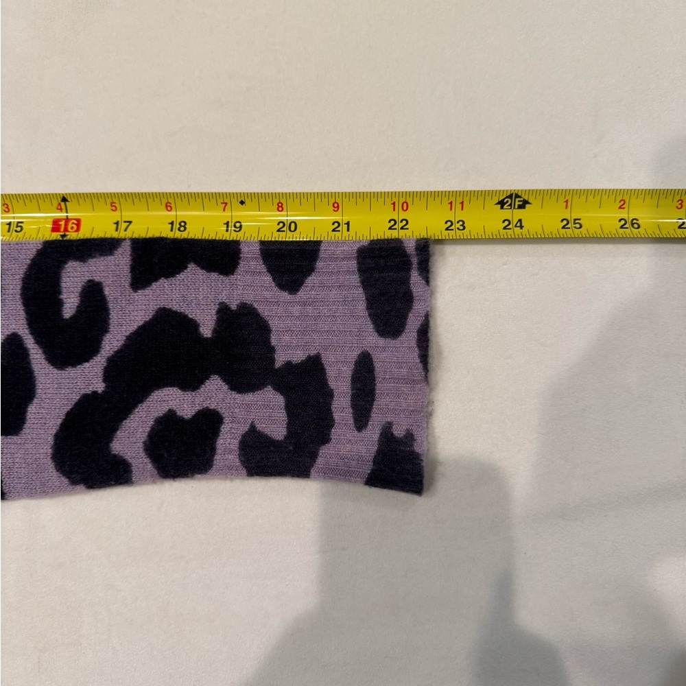 Skull Cashmere Purple and Black Leopard 100% Cashmere Skull Print Sweater - Picture 12 of 14